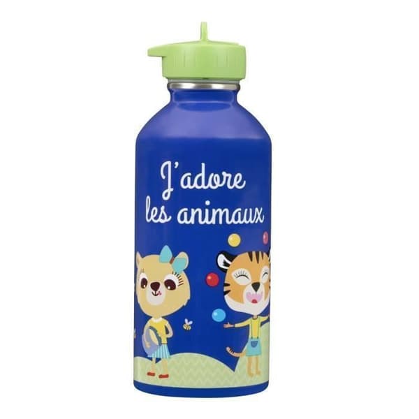 Vattenflaska i rostfritt stål för barn - I Love Animals - Draeger Paris