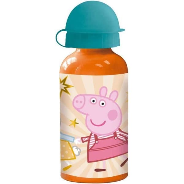 Stor dricksflaska Peppa Pig junior 400 ml aluminium orange/blå