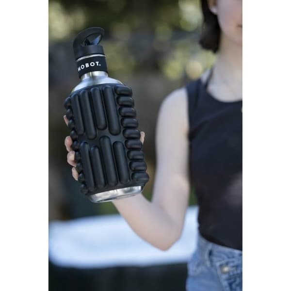 Svart sportflaska med triggerpunktbeläggning - MOBOT - 1,2 liter