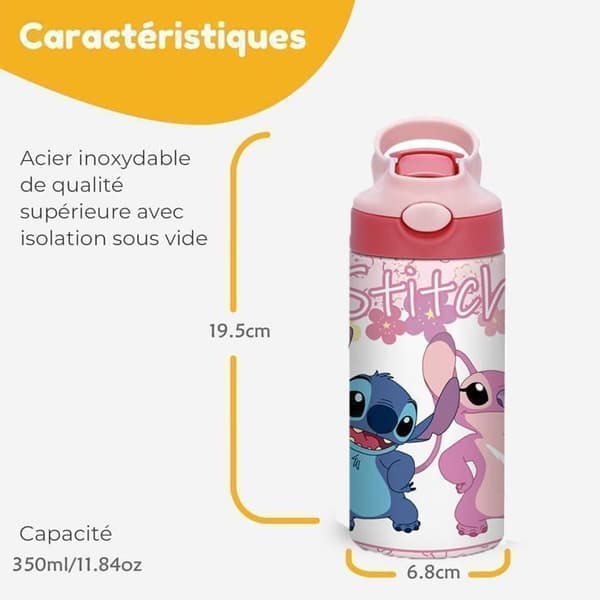 Stygnisolerad flaska - Termos 350ml, Vattenflaska med sugrör, BPA-fria vattenflaskor, Vattenflaska för barn och vuxna för sport, skola, kontor