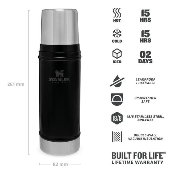 Klassisk legendarisk isolerad flaska - 0,47L / 16OZ - Mattsvart – Stanley