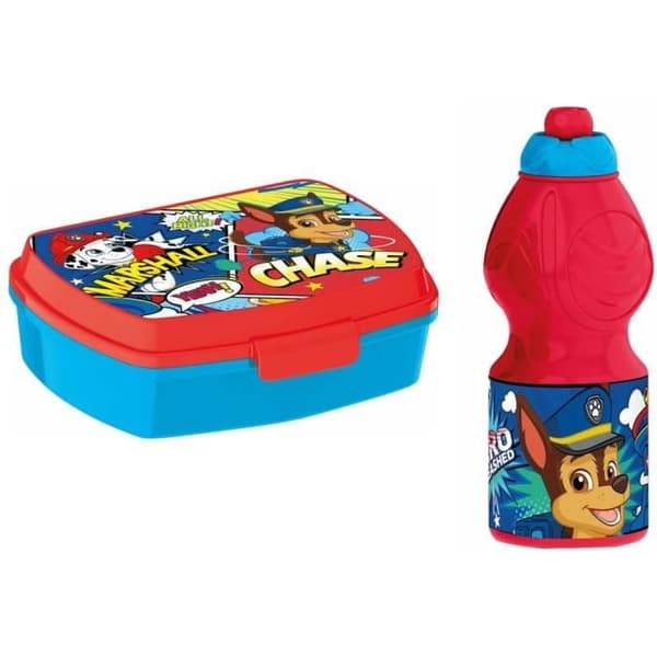 Set Sportflaska - Pat Patrouille - Snacksbox - Röd - Barn - Unisex
