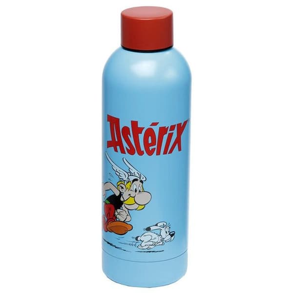 Puckator Asterix &amp; Obelix blå rostfritt stål isolerad vattenflaska - blå/röd - 530 ml