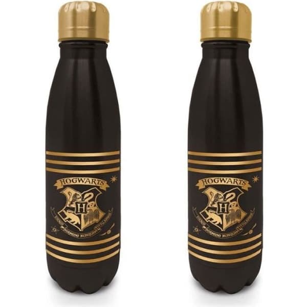 Harry Potter Hogwarts Black & Gold Metallic Flaska Unik