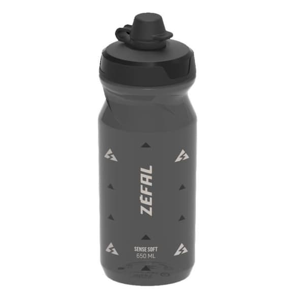 Vattenflaska med lock Zefal Sens Soft NO-MUD - rökt svart - 650 ml