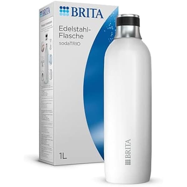 Isolerad flaska - BRITA - SodaTRIO - Rostfritt stål - 1 L - Dubbelvägg - Halkfri