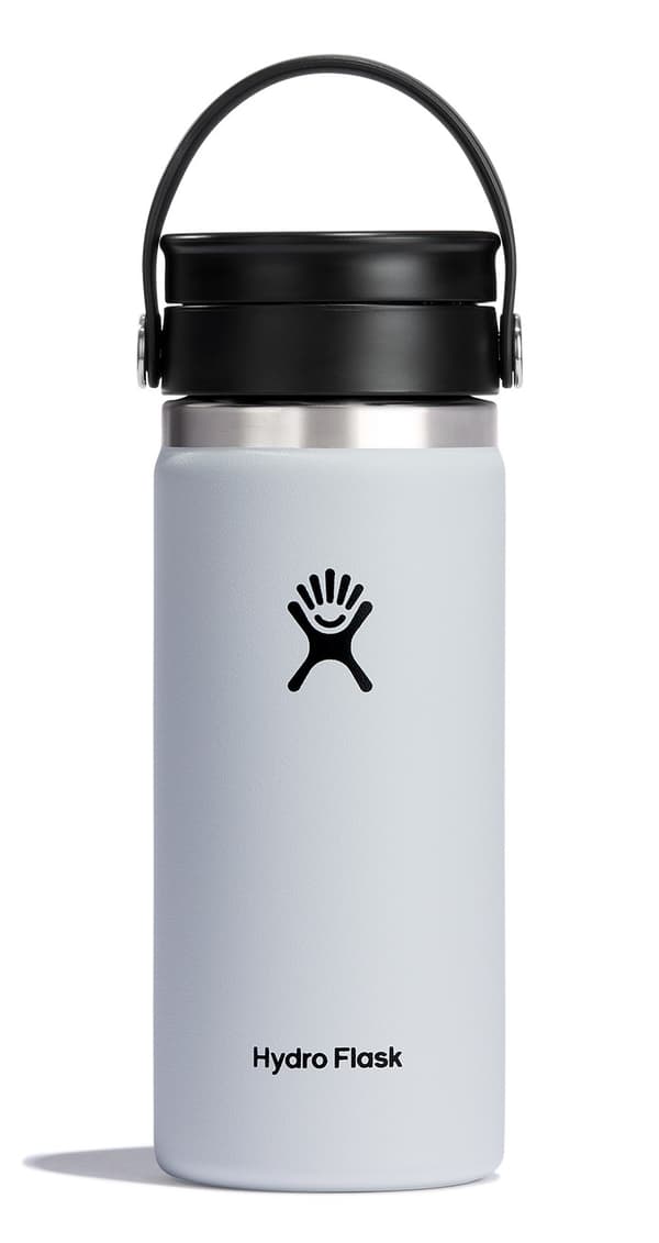 HF-16oz Wide Flex Sip Lid -pullo, valkoinen