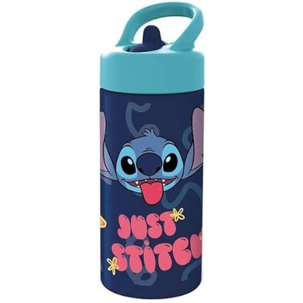 Stitch Palms sportflaska med sugrör och integrerat handtag 410 ml, blå/lila, Estándar, Casual