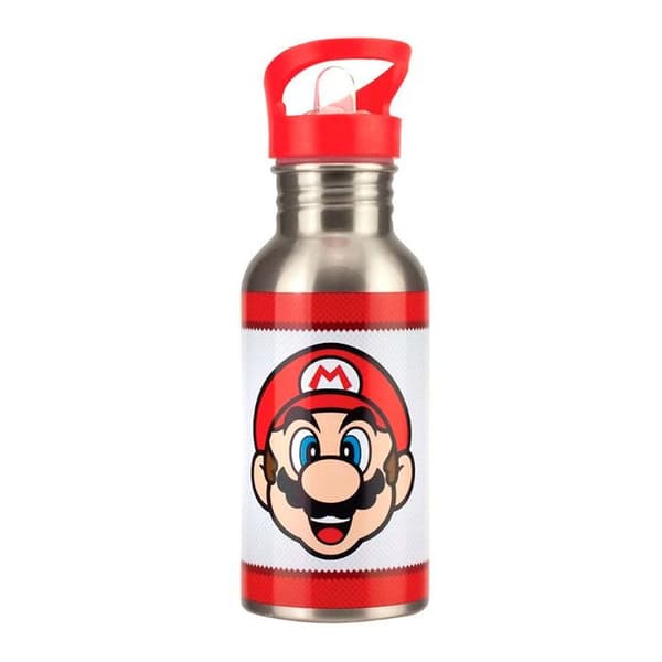 METALLFLASKA MED SUGRÖR AV SUPER MARIO