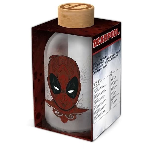 STOR - Deadpool - Glasflaska (liten) - Återanvändbar