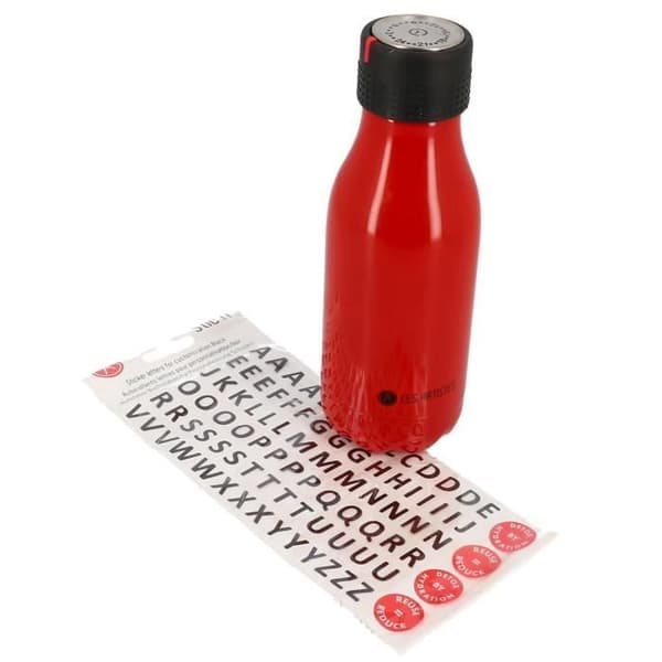 Isolerad flaska - DE ARTISTER - Tiden är ute - 280ml - Rostfritt stål - Röd