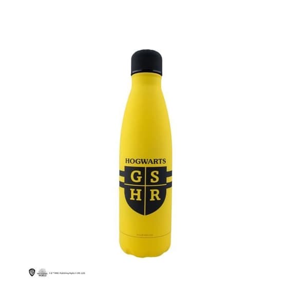 Isolerad flaska - CINEREPLICAS - Hufflepuff Let's Go - Rostfritt stål - 500 ml - Gul och svart