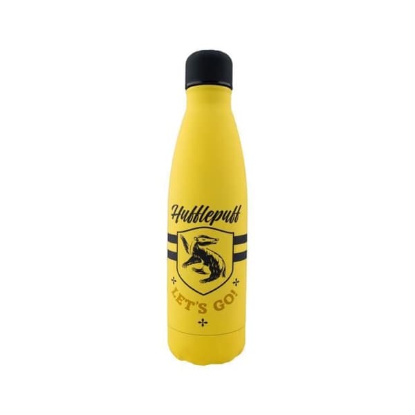 Isolerad flaska - CINEREPLICAS - Hufflepuff Let's Go - Rostfritt stål - 500 ml - Gul och svart