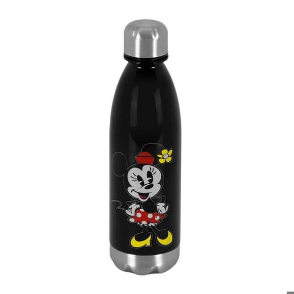 Flaska - KARACTERMANIA - Minnie Mouse Ansikte - Svart - Plast - 500 ml - Barn - Multisport - Fritidscykel