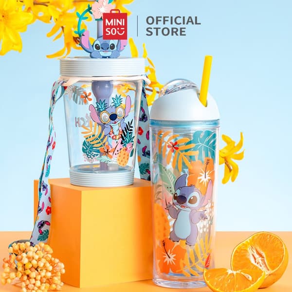 Disney Lilo ja Stitch Aloha trooppisten lehtien kuvio Dome Glitter Top matkajuomalasi, 24 unssia, 385 ml