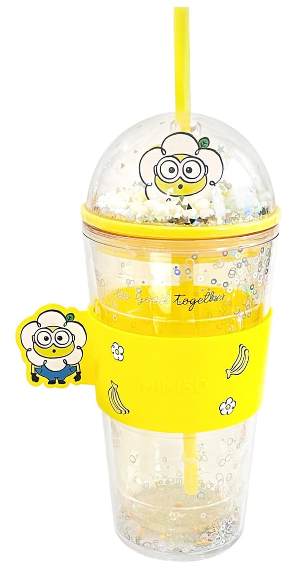 Disney Minions Collection muovipullo pillillä ja korkilla (420ml)