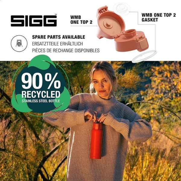 Gourde - bidon - flaska med dubbelvägg Sigg - 6021.20 - Shield One Eco Termoflaska Röd 0,75 L