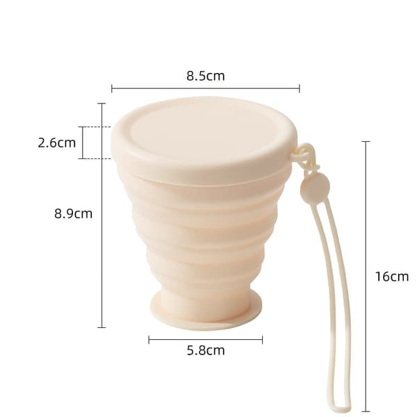 INF Sammenleggbar silikonkopp - 200 ml bærbar sammenleggbar kopp for reise