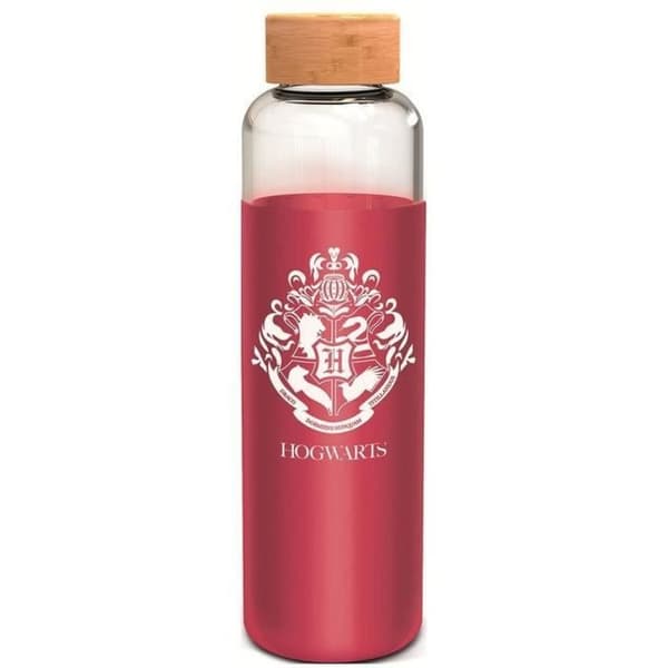 STOR - Harry Potter: Hogwarts flaska - Glas med silikonfodral - Återanvändbar - 585 ml
