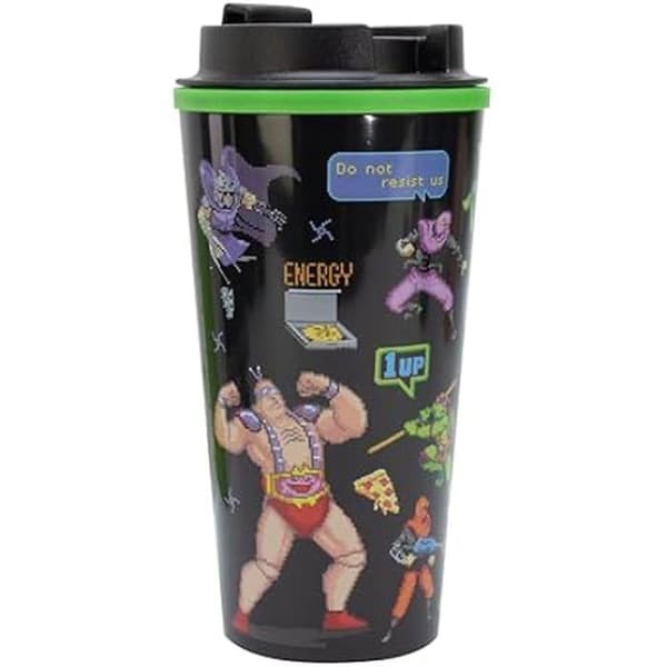 Termosmugg - TUMMEN UPP - Ninja Sköldpaddor - 450 ml - Isolerad - Flerfärgad