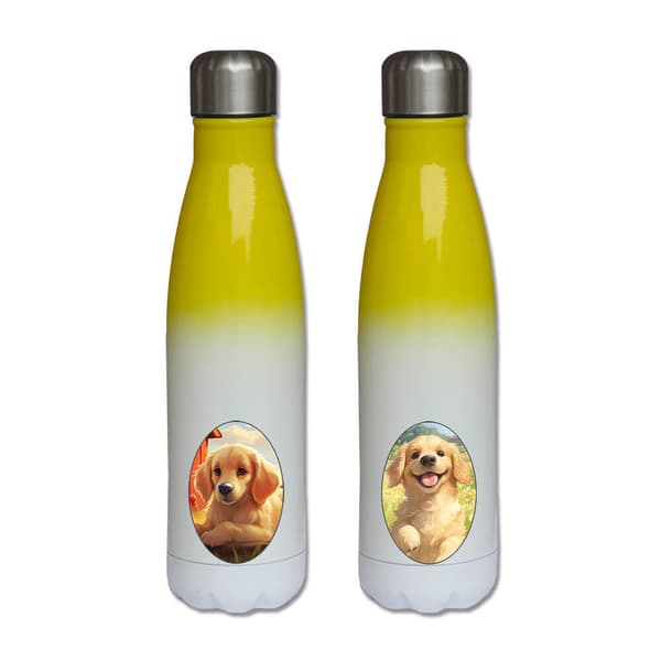 Tecknad Golden Retriever Hund Vattenflaska,Termosflaska