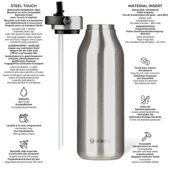 Les Artistes Paris - Isoleringflaska 2.0 silver 1,5L