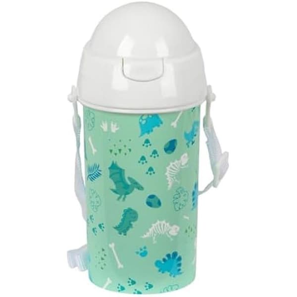 Vattenflaska - SAFTA - FÖRSKOLA DINO - 500 ml - Automatisk öppning - Utan BPA