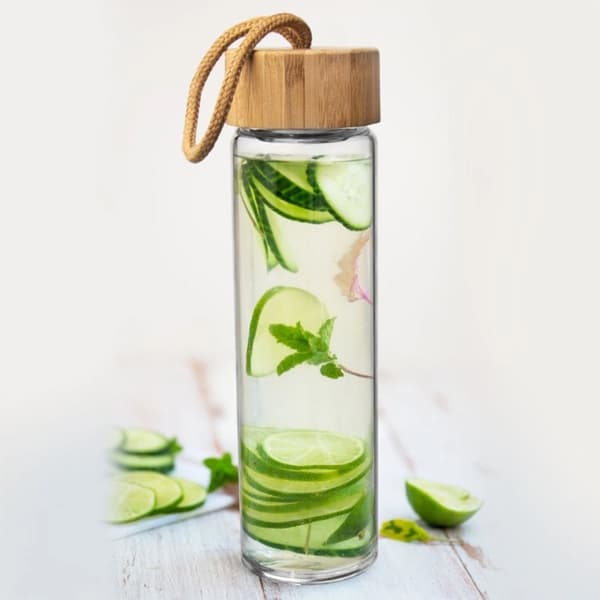 GLAS FLASKE 450ml TIL VAND MED SI 143757