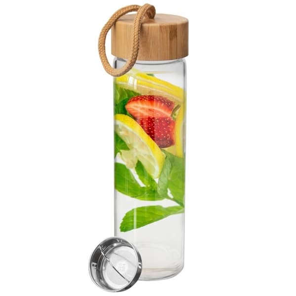 GLASFLASKA 450ml FÖR VATTEN MED SIL 143757