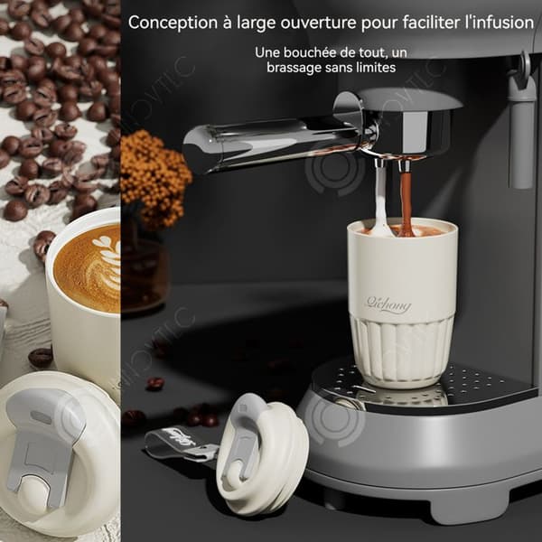 INN Isolerad mugg 410ml kaffetermoskopp läckagesäker keramisk innertank i 316 rostfritt stål med bärbar rem