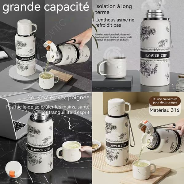 INN Isolerad mugg 800ml 304 rostfritt stålbelagd termoskopp Vattenglas med portabelt lock med teavlopp