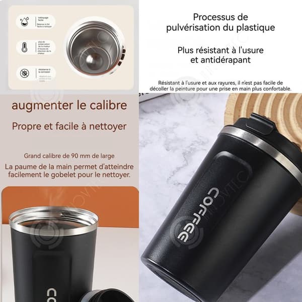 INN Isolerad mugg 510ml Smart Digital Display Kaffetermoskopp 304 Rostfritt stål Foder Läcksäker design