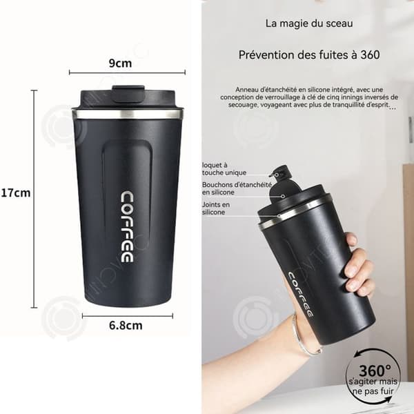 INN Isolerad mugg 510ml Smart Digital Display Kaffetermoskopp 304 Rostfritt stål Foder Läcksäker design