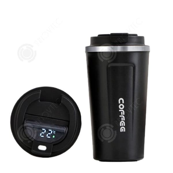 INN Isolerad mugg 510ml Smart Digital Display Kaffetermoskopp 304 Rostfritt stål Foder Läcksäker design