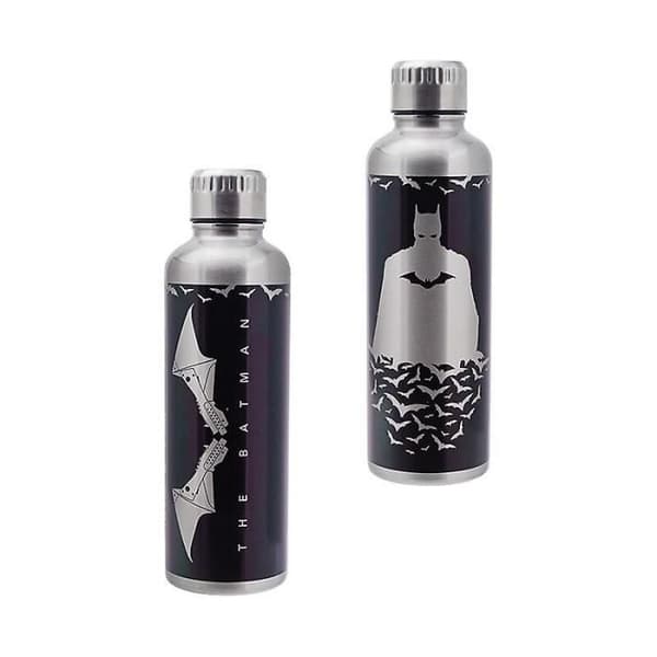 Vattenflaska - The Batman - Metallic - 500 ml - Rostfritt stål - Svart och silver