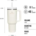 Miniatyrbild 3 av 4: Isolerad kanna - STANLEY - Quencher H2.0 FlowState - 1.2L - Återvunnet rostfritt stål - Cream Tonal