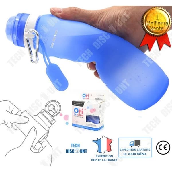 TD® Vattenflaska för barn 600 ml vattenflaska för kvinnor BPA-fri fitness återanvändbar skolvikbar läcksäker bärbar resor svart campin