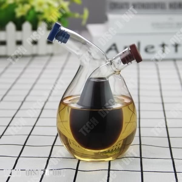 Olja- och vinägerdistributör i rostfritt stål med elegant design, stor kapacitet glasflaska, förseglad burk.