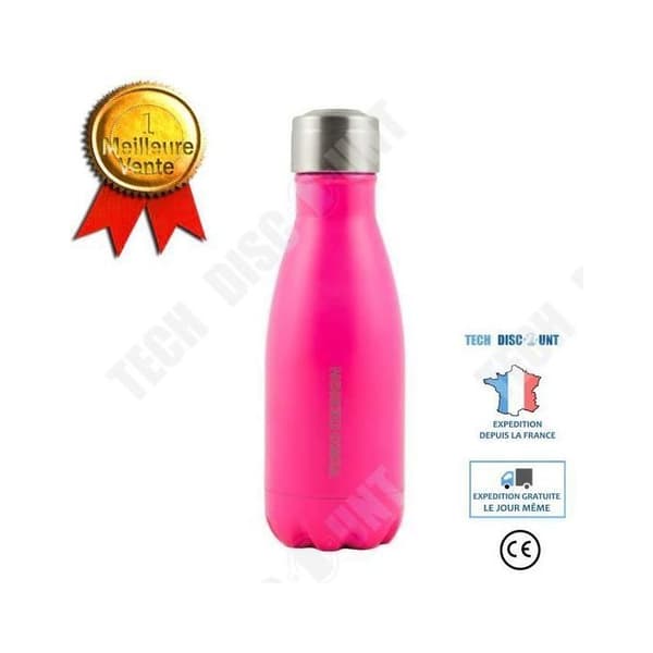 TD® dubbelvägg isolerad flaska Kapacitet 260 ml Matt Rosa/Kompakt Form /Ergonomisk/Ekonomisk/Stor kapacitet/Isolering