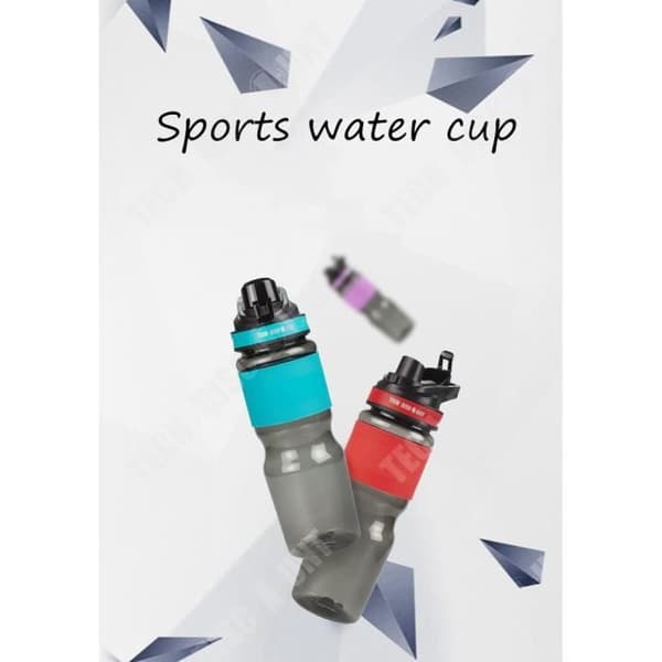 TD® Sport termisk vattenflaska - Halkfri silikonsportflaska - Bärbar fitnessvattenkopp i plast - Varm och kall