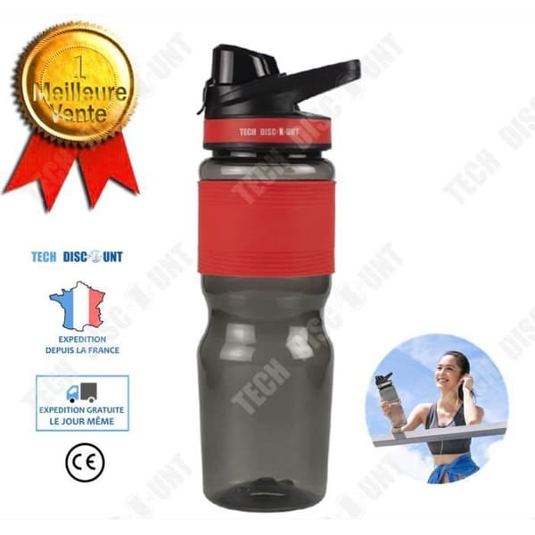 TD® Sport termisk vattenflaska - Halkfri silikonsportflaska - Bärbar fitnessvattenkopp i plast - Varm och kall