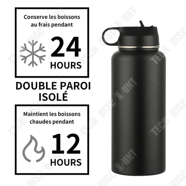 TD Sports vattenflaska 40oz rostfritt stål vakuumisolerad modern dubbelvägg termokopp med 3 lock för sport