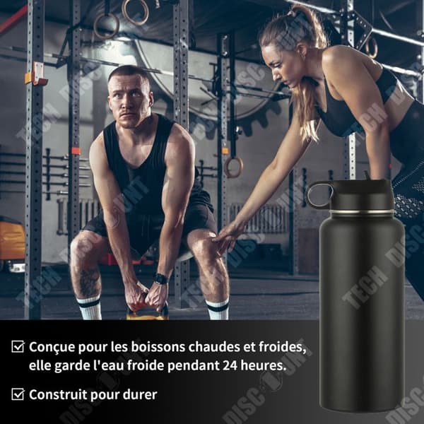 TD Sports vattenflaska 40oz rostfritt stål vakuumisolerad modern dubbelvägg termokopp med 3 lock för sport