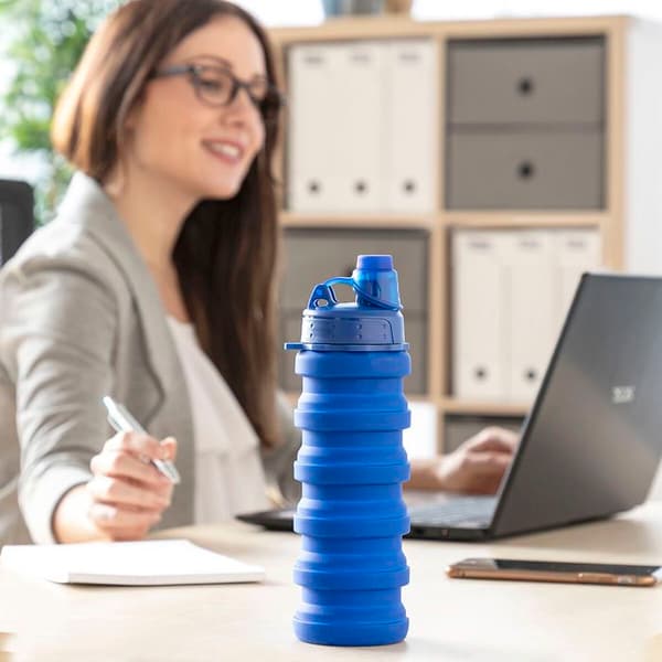 Fällbar Silikonflaska - InnovaGoods - Bentle - 500 ml - Blå - Miljövänlig