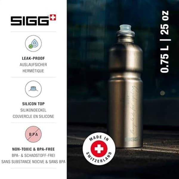 Aluminiumflaska - SIGG - Move MyPlanet Rökt pärla - Lätt - Certifierad koldioxidneutral - Utan BPA