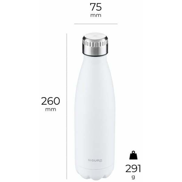 Siguro Thermo flaska Vakuum 500 ml vit