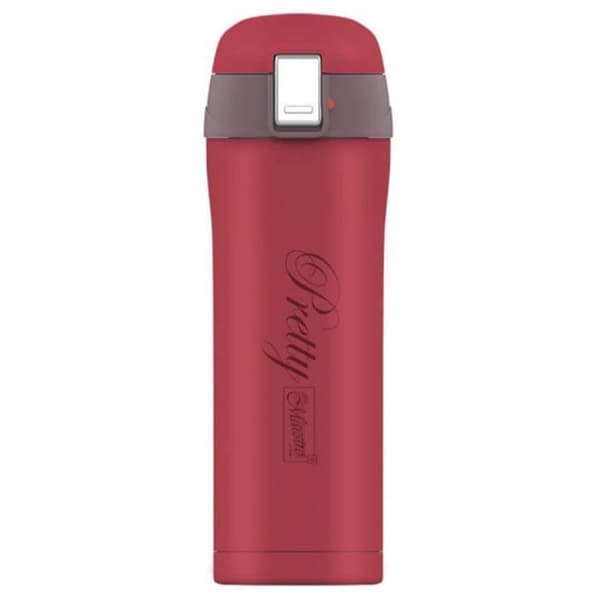 Isolerad flaska - Termos - Maestro Pretty - 400 ml - Rostfritt stål - Rosa/Röd