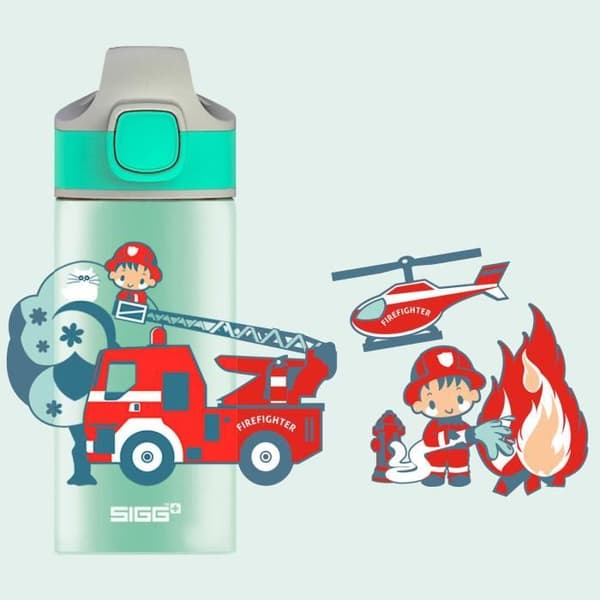 Vattenflaska för barn - SIGG - Miracle Fireman - 0,4L - Aluminium - BPA-fri