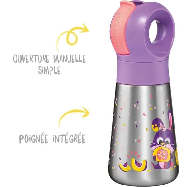 Isolerad barnmugg i rostfritt stål MAPED 350 ml Kanin