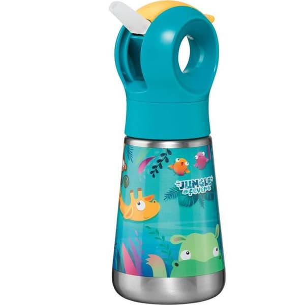 Gourde Barnbarn Inox 350ml Dschungelfeber - Maped Picnik - Lätt att öppna och rengöra - Vattentät och hållbar - Grön
